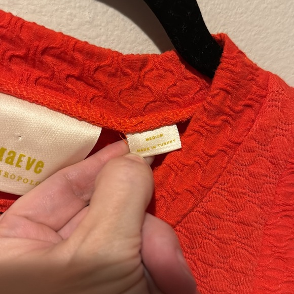 Maeve by Anthropologie Jacquard Sleeveless Top Red/Orange Medium EUC - Picture 3 of 11